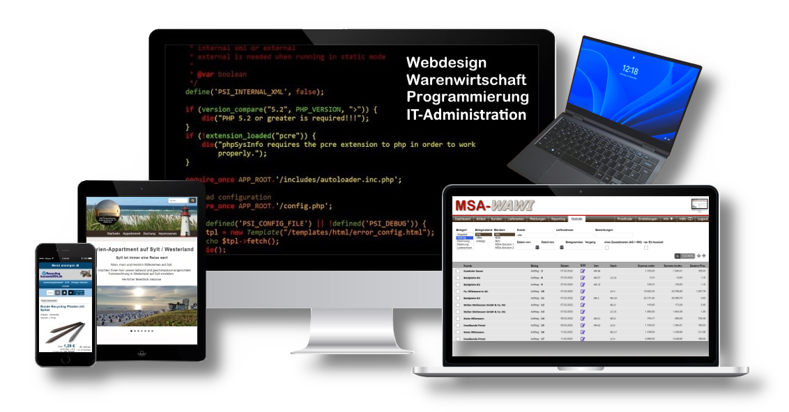 IT-Administration, Programmierung, Warenwirtschaft